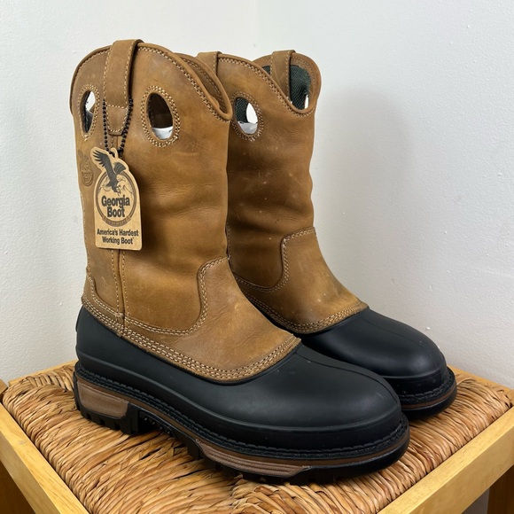 NWT Georgia Boot Muddog Wellington Work Boot Sz 9W - Picture 2 of 14
